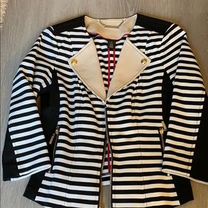 White House Black Market striped crop jacket